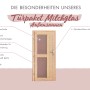 Karibu Türpaket für Außensauna mit Milchglasoptik, 78x175cm, aus naturbelassenem Holz mit Schloss.