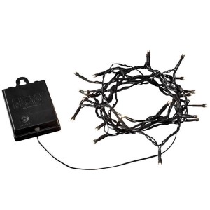 Konstsmide LED Lichterkette mit 80 warmweißen LEDs und schwarzem Kabel für innen und außen.