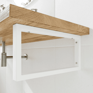 HEVVA Waschtischhalterung RHEIN 20 cm Hoch 40 cm Tief 2er Set Weiß