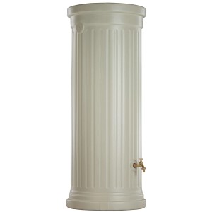 Garantia Regenwassertank 1000 l in Sandbeige, Säulen-Design mit Zulaufdichtung und Windsicherung.