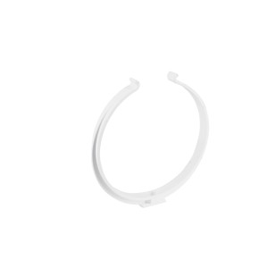 Weißer Rundrohr-Halter System 125 aus Kunststoff für Lüftungsrohre.