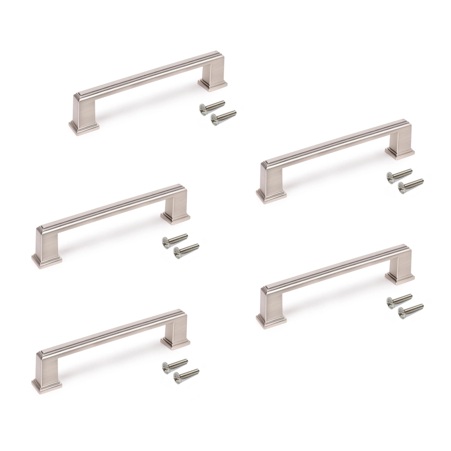 Emuca Lot von 5 Möbelgriffe Tanger L1475 mm 128 mm Achsenabstand Zamak Schwarz Lackiert