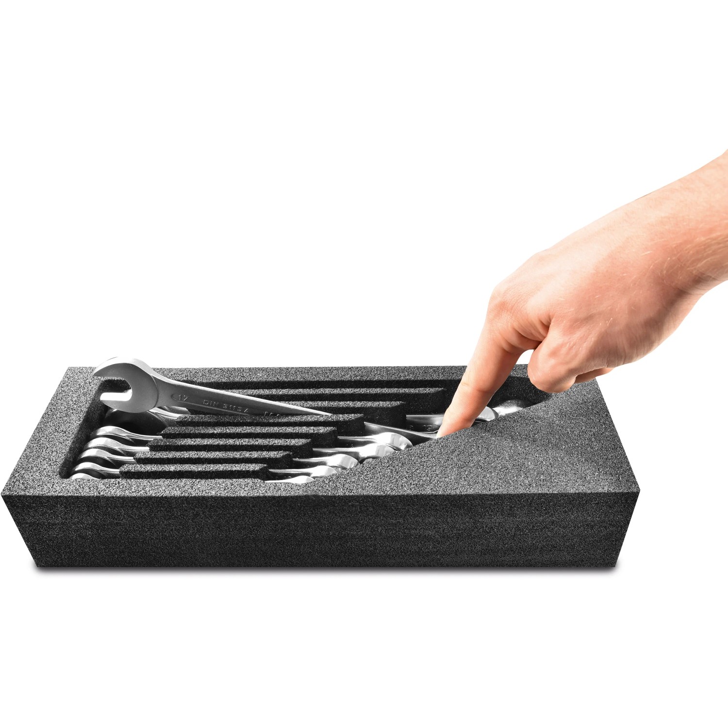 Matador Ringmaulschlüssel-Satz, 8-teilig im Schaumstoff-Cube, Größen 8-22 mm.