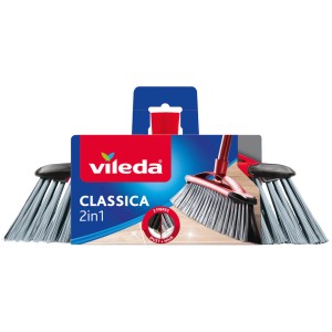 Vileda Superfeger 2-in-1 Zimmerbesen mit 2-in-1 Borsten für Staub und Haare.