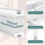 Weißes Sekey Verdunkelungsplissee mit robuster Aluminiumschiene, Klemmfix-Montage und Bediengriff. Ohne Bohren.