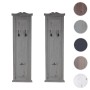 2er Set Wandgarderobe H33 im Shabby-Look Grau mit je 3 Haken.