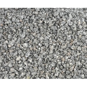Grauer Granitsplitt (8-16 mm) als Zierkies für Gartenwege, Steingärten und mehr.