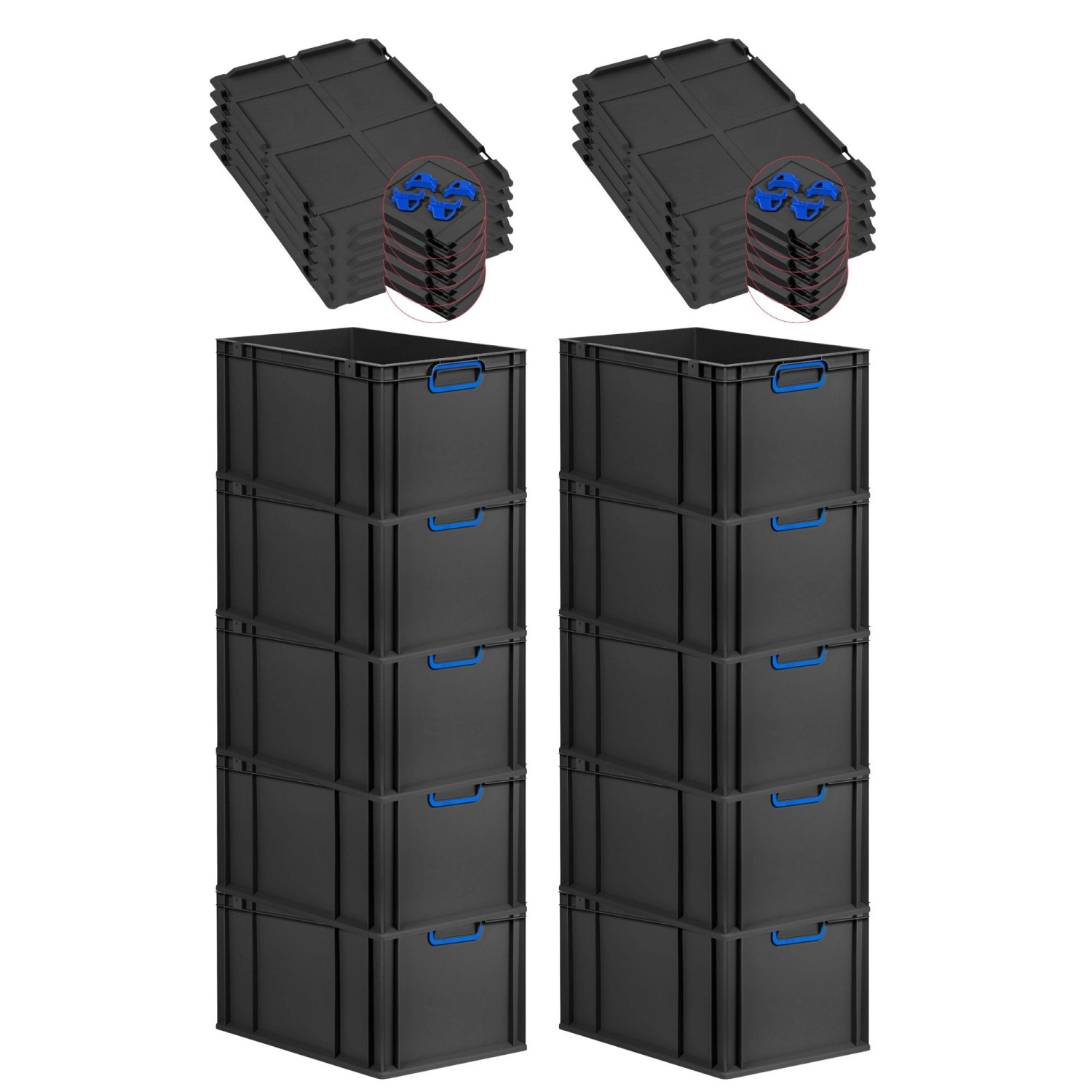 PROREGAL SparSet 10x Eurobox Nextgen Color Mit Auflagedeckel HxBxT 32x40x60 günstig online kaufen