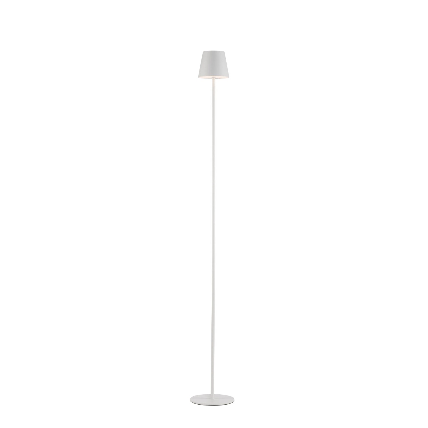 Weiße LED-Akku-Stehleuchte Euria, 125cm, für Innen & Außen. Dekoleuchte mit Touchdimmer.