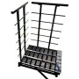 Schwarzes Minka Flex Grid Ausstiegspodest aus Stahl mit Gitterrost für Innentreppen, Industrial Design.