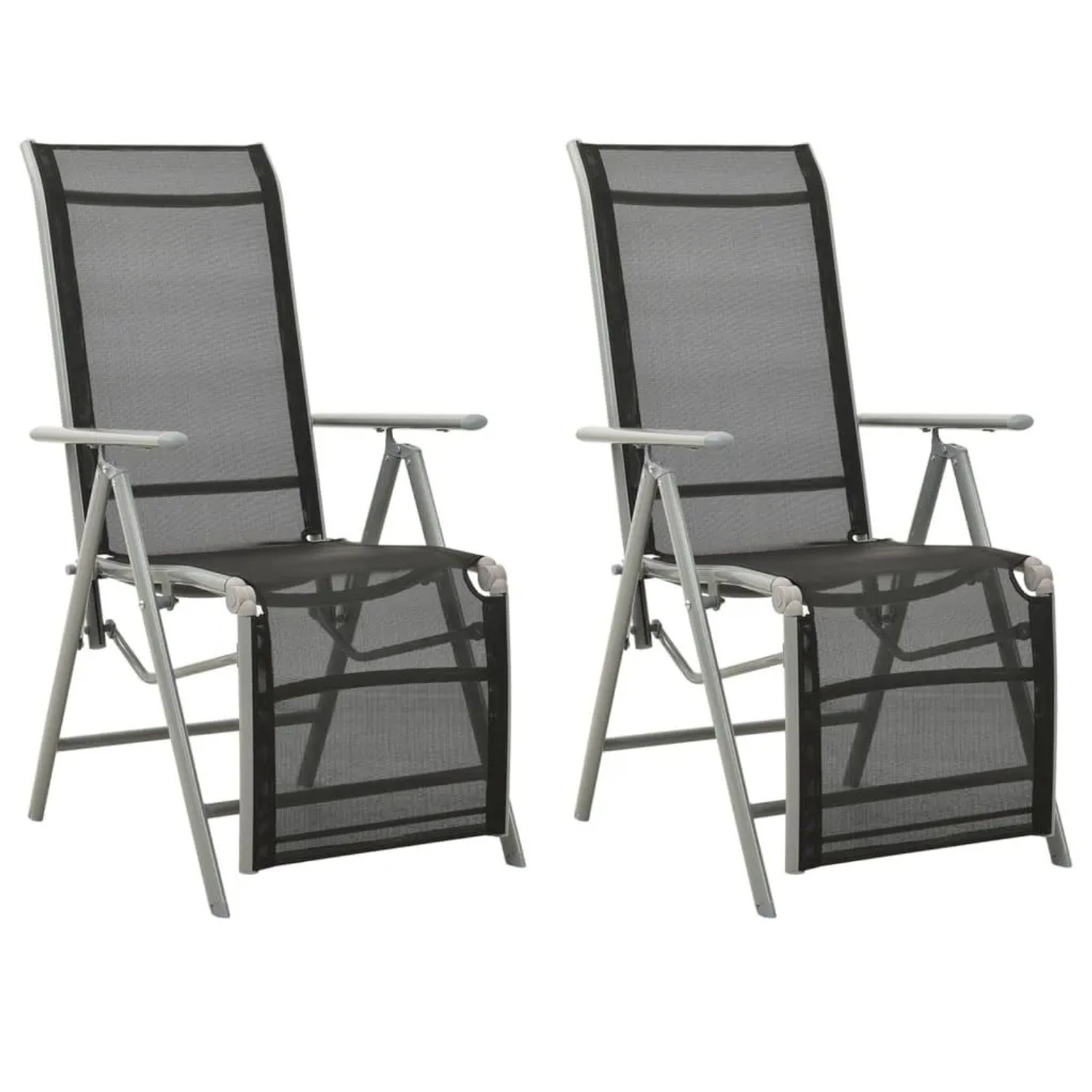Furnicato Garten-liegestühle 2 Stk Textilene Und Aluminium Silbern