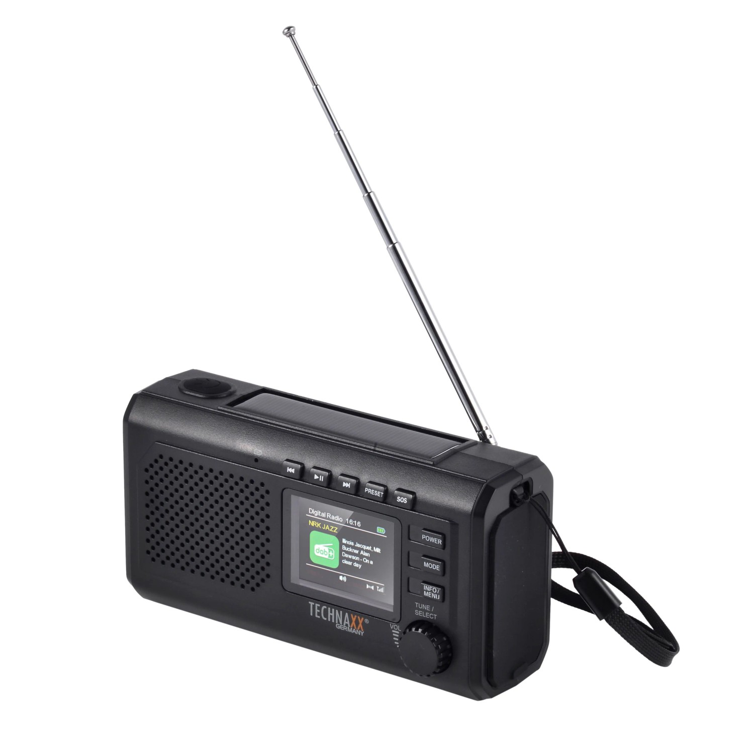 Technaxx Notfall Kurbel Solar DAB-Radio TX-414
