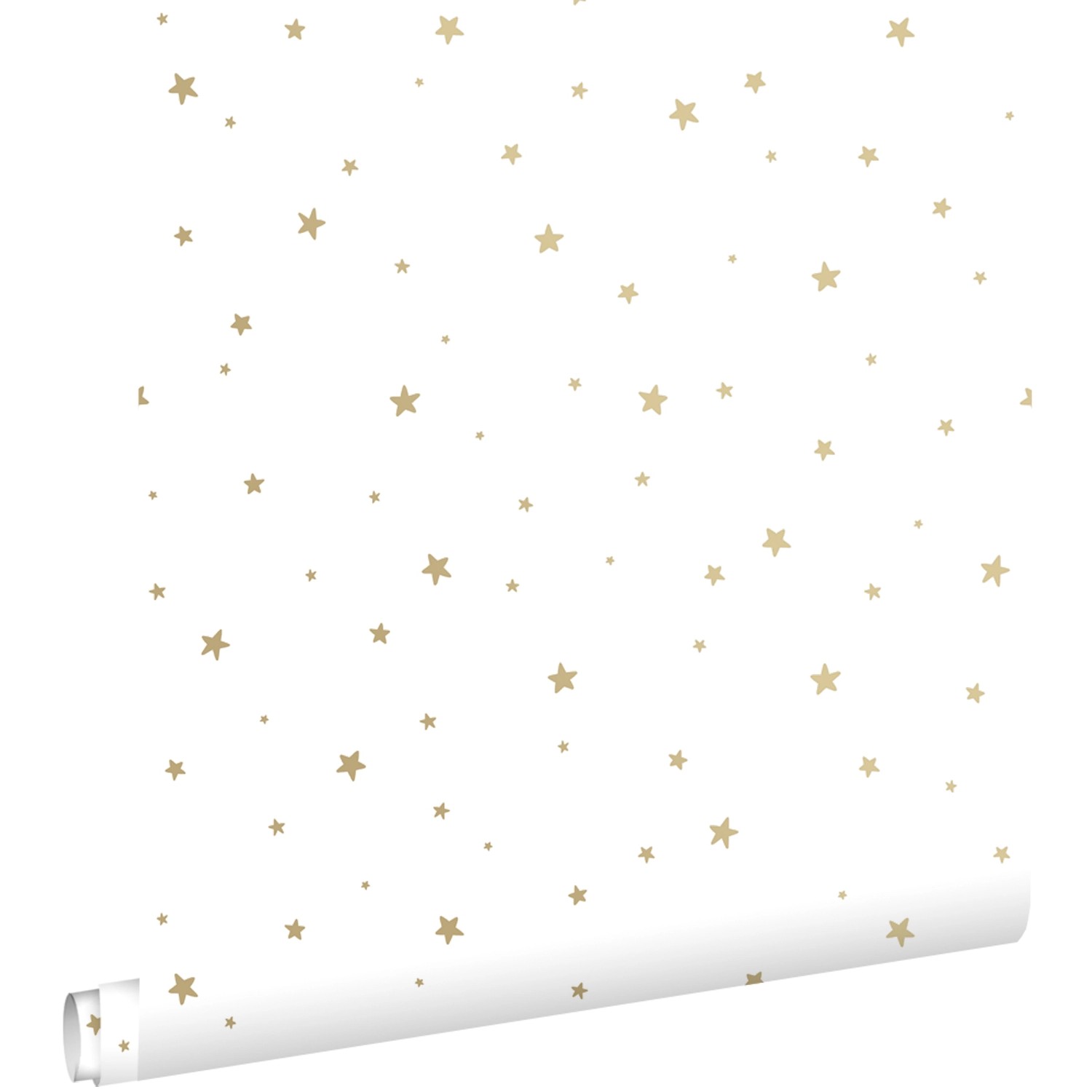 ESTAhome Tapete Kleine Sterne Weiß Und Gold 53 Cm X 1005 Cm 139259 günstig online kaufen