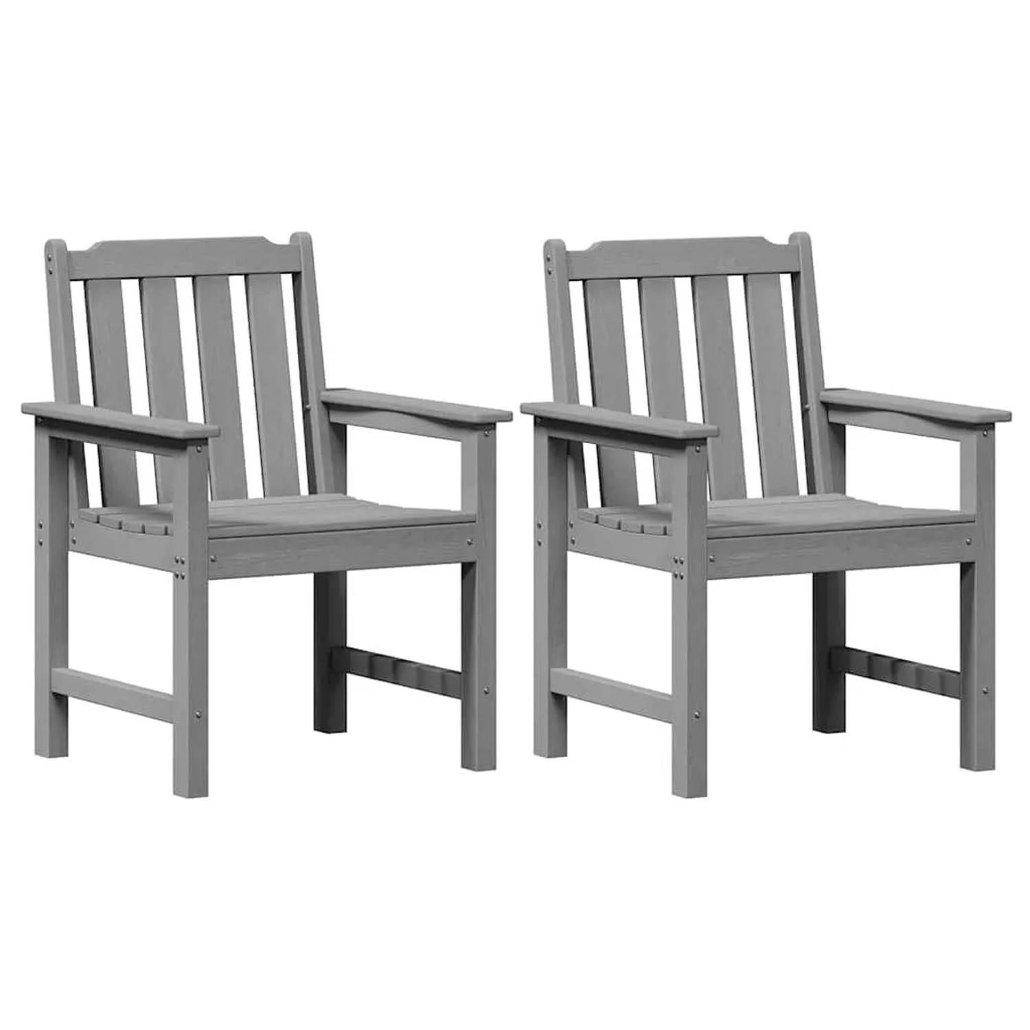 vidaXL Garten-Esszimmerstuhl 2 Stk Hellgrau 65,5 x 59 x 88 cm HDPE 42006606