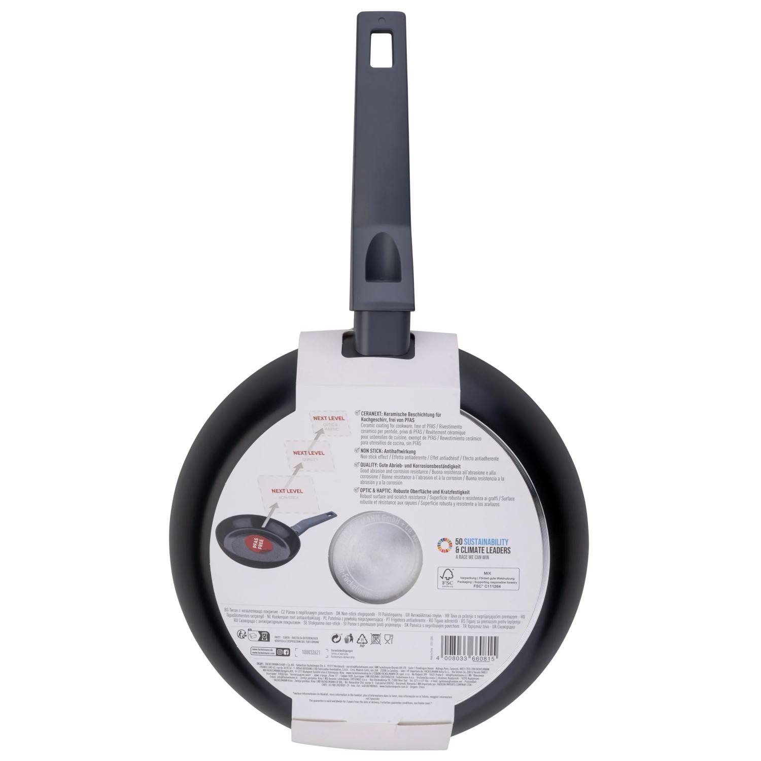 Fackelmann Bratpfanne Statement 24 cm, Keramikbeschichtung, ergonomischer Griff, geeignet für alle Herdarten.