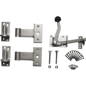 T & J Gartentorbeschlag V2A Edelstahl Set mit Schrauben und Muttern für Zaunbau.