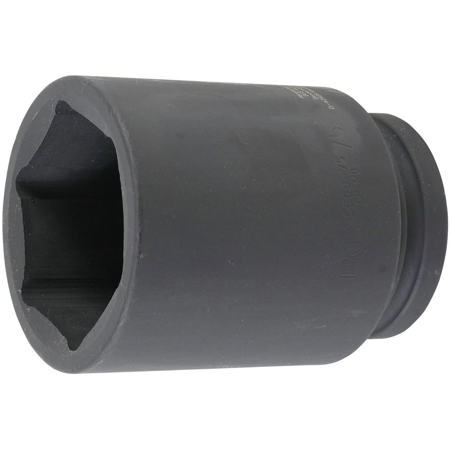 BGS Kraft Steckschlüssel Einsatz Sechskant Tief Antrieb Innenvierkant 25 Mm  1 Zoll  SW 75 Mm 5500 75