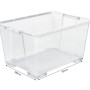 Transparente Rotho Evo Easy 140 l Aufbewahrungsbox aus Kunststoff mit Griffen, stapelbar.