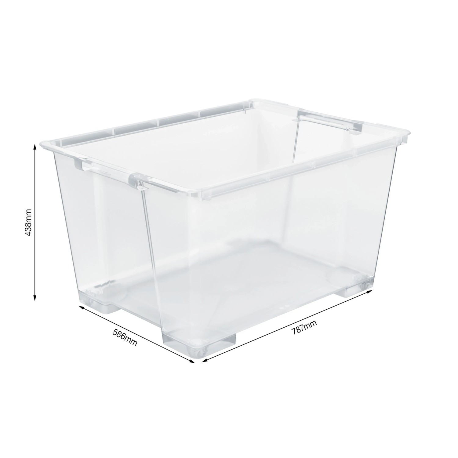 Transparente Rotho Evo Easy 140 l Aufbewahrungsbox aus Kunststoff mit Griffen, stapelbar.