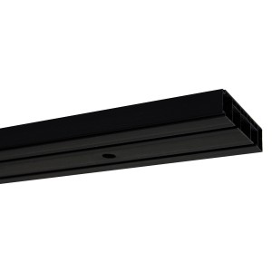 Schwarzes Gardinia Vorhangschienen-Set, 2-läufig, 210 cm lang.