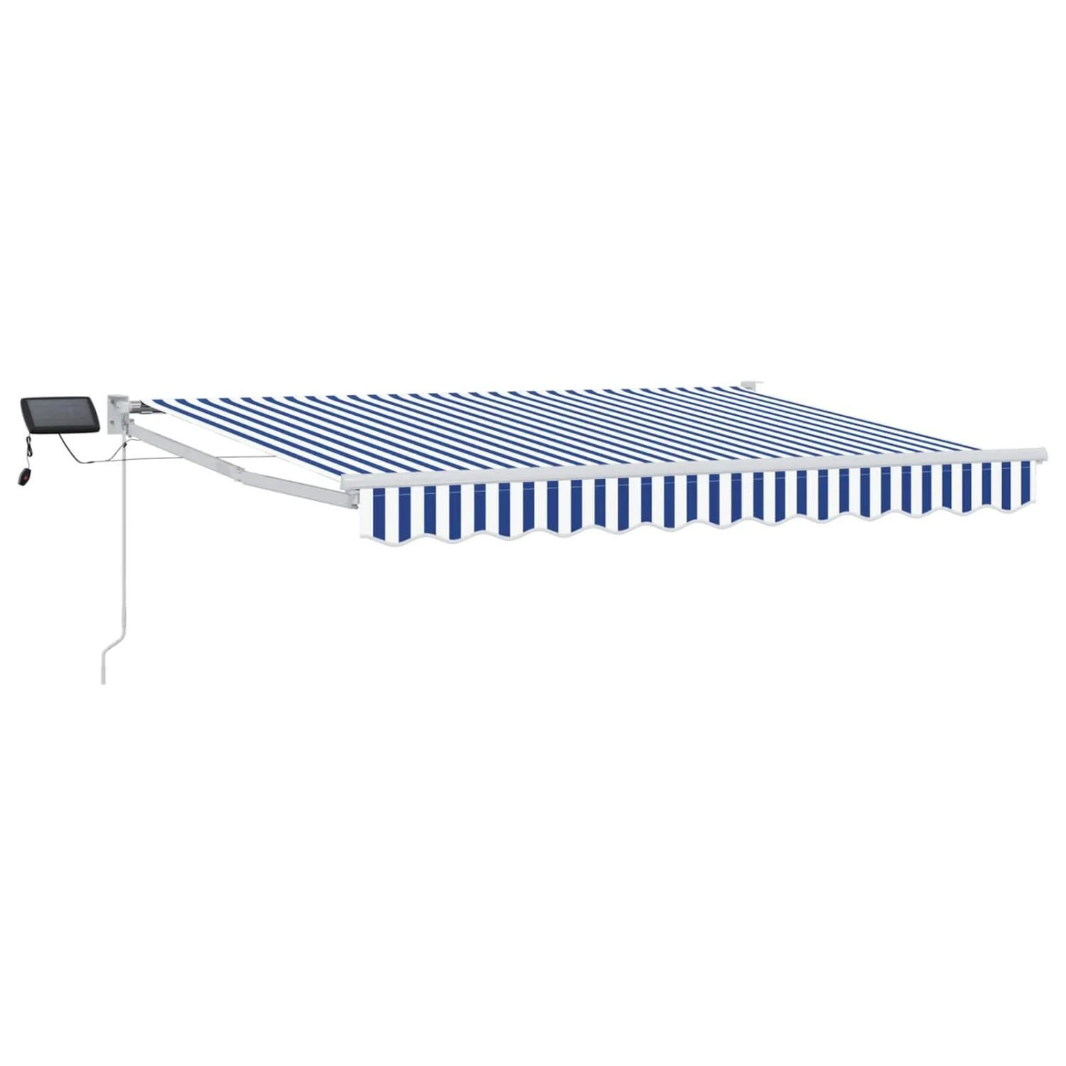 vidaXL Manuelle Gelenkarmmarkise mit LEDs Blau und Weiß 3,5 x 2,5 m 3419265