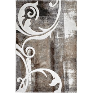Teppich Acapulco Taupe 80x150 cm mit floralem Muster