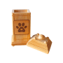 Dekohelden24 Tierurne Urne für Hunde Andenkurne Haustier Aschebox Tierurne groß Urne mit Hundemotiv aus Buchenholz L/B/H 12 x 12 x 20 cm_6