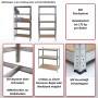 Schwarzes MCW Schwerlastregal 180x90x40cm mit 5 Böden und Stecksystem.