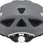 Grauer Abus Fahrradhelm City M mit Reflektor und Belüftungsöffnungen.