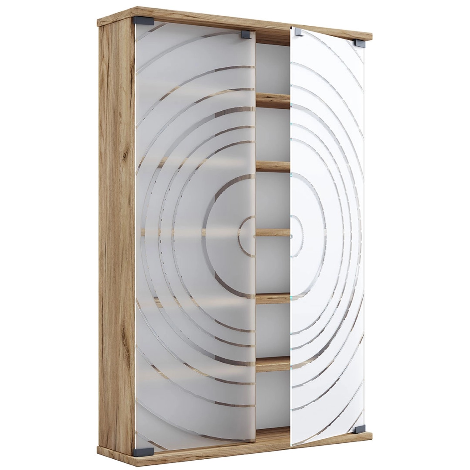 ebuy24 TilanoL Vitrinenschrank CD DVD 6 Ablagen 2 Türen Eiche Dekor günstig online kaufen