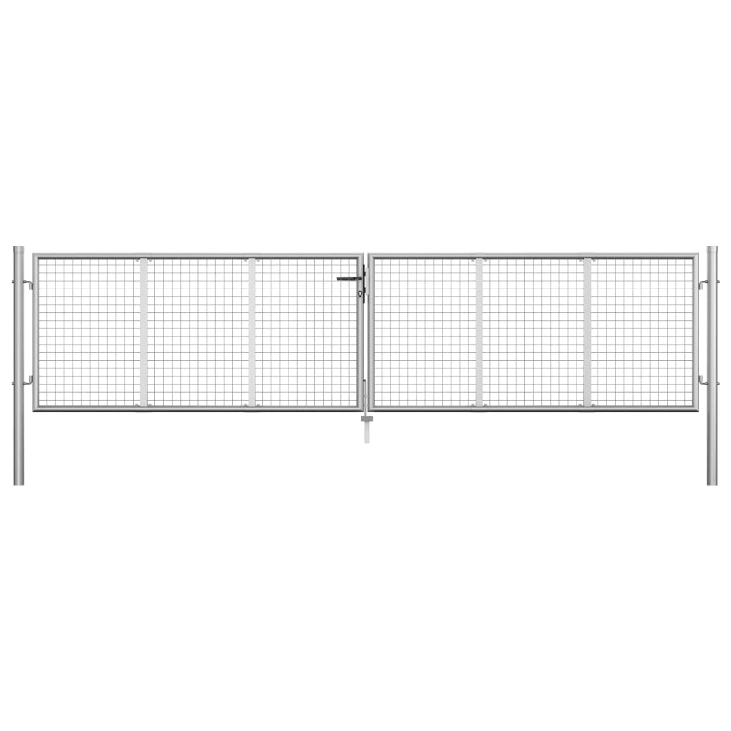 vidaXL Gartentor Verzinkter Stahl 415 x 75 cm Silber 144298 günstig online kaufen