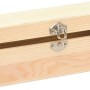 Rechteckige Holzbox aus Kiefernholz (20x8,5x7,5cm) mit Verschluss für Malzubehör.