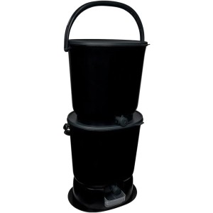 Skaza Biomülleimer Bokashi Essential 2er Set Schwarz für die Kompostierung von Bioabfall.