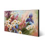 Banjado Magnettafel mit Blumenmotiv, 78x37cm, ideal als Wanddekoration und Pinnwand.