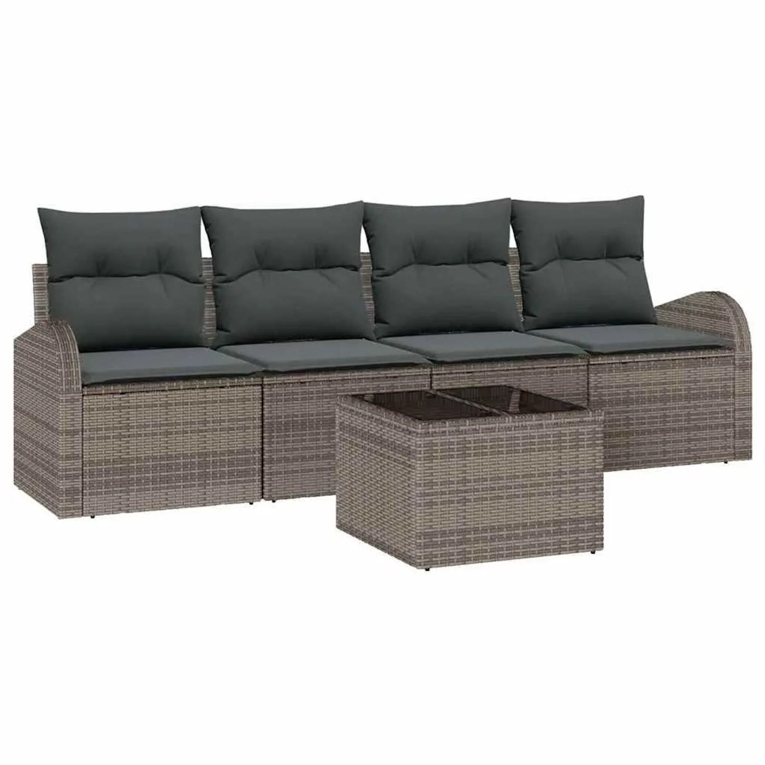 vidaXL Gartensofa-set Grau 55 x 55 x 37 cm Poly-Rattan 3345909 günstig online kaufen