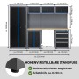 TRUTZHOLM Werkstattwand, 13-teilig, blau. Modulares Werkstattschranksystem aus Stahl mit Lochwand.