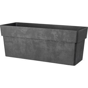 Anthrazitfarbener Deroma Pflanzkasten Like, 99 cm, mit Rollen. Ideal für Garten und Terrasse.