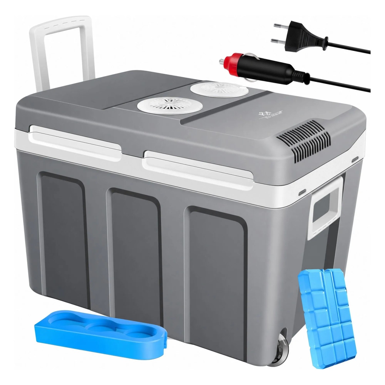 KESSER Kühlbox mit Rollen 40, Fassungsvermögen 12 V und 230 V Grau