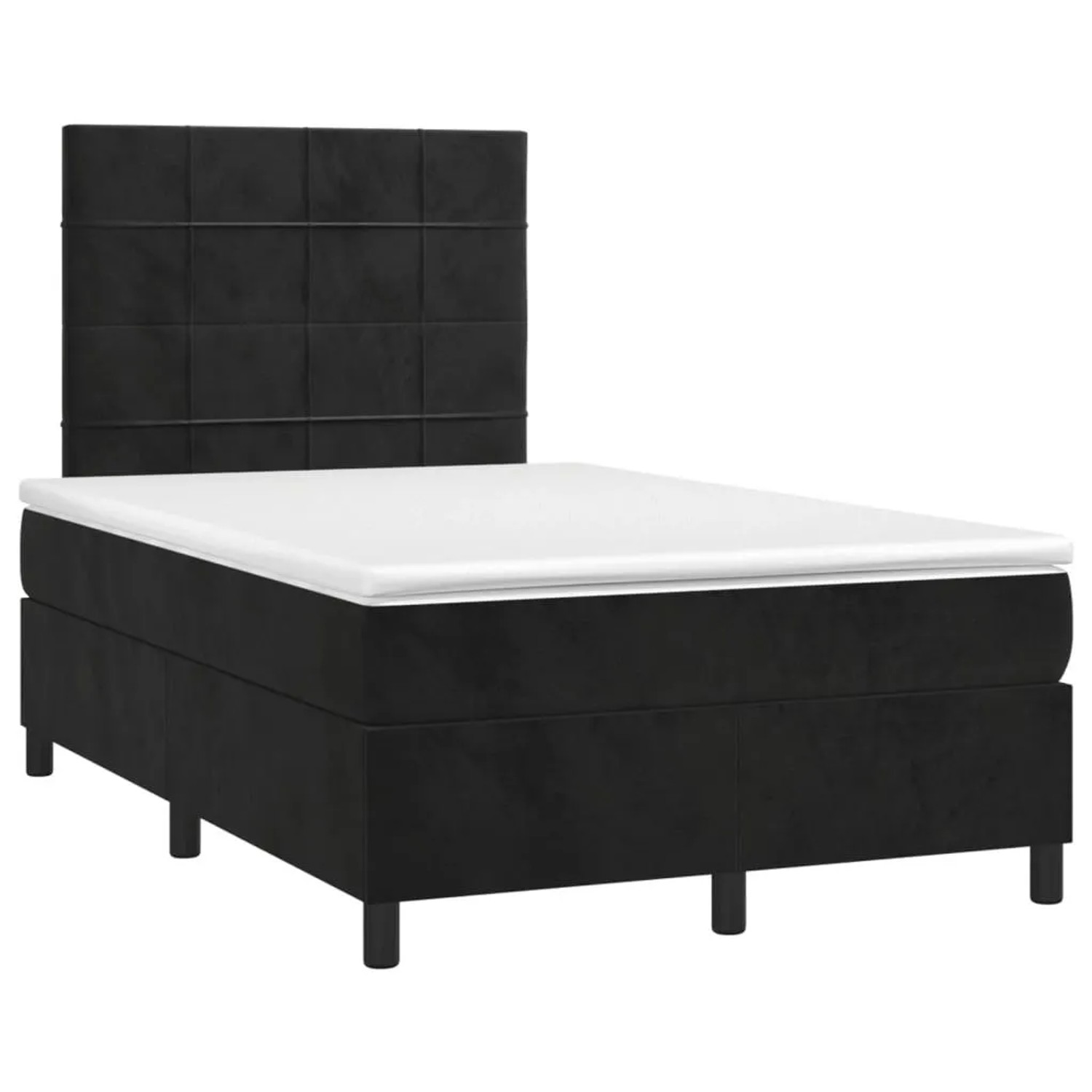 vidaXL Boxspringbett mit Matratze Schwarz 120x190 cm Samt 3269997 günstig online kaufen