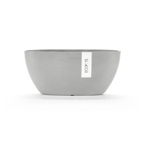 Grauer Ecopots Pflanztopf Sofia+, 30 cm, ideal für Kräuter und Blumen, für Innen- und Außenbereich.