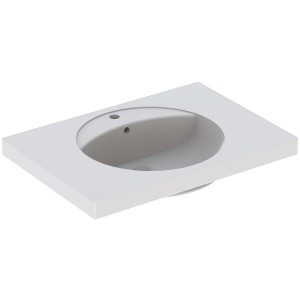 Geberit Preciosa Waschbecken, 80 cm, mit Ablage, Hahnloch und KeraTect Beschichtung.