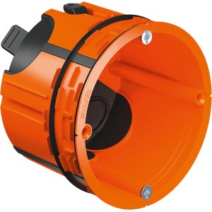 Orange Kaiser Geräteverbindungsdose Ø 68 mm für Elektroinstallation, Detailansicht.