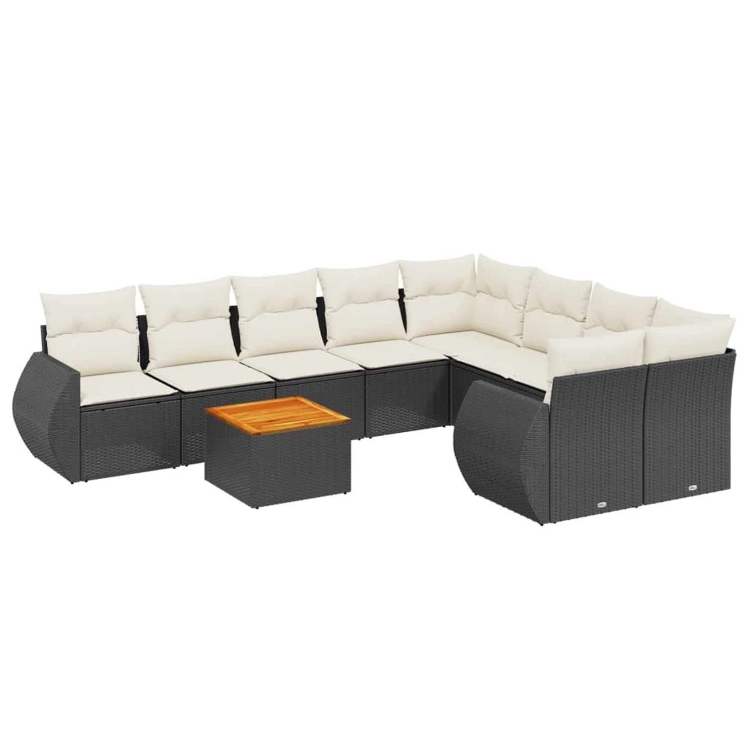 vidaXL 9-Tlg Garten-Sofagarnitur mit Kissen Schwarz Poly Rattan 3257260 günstig online kaufen