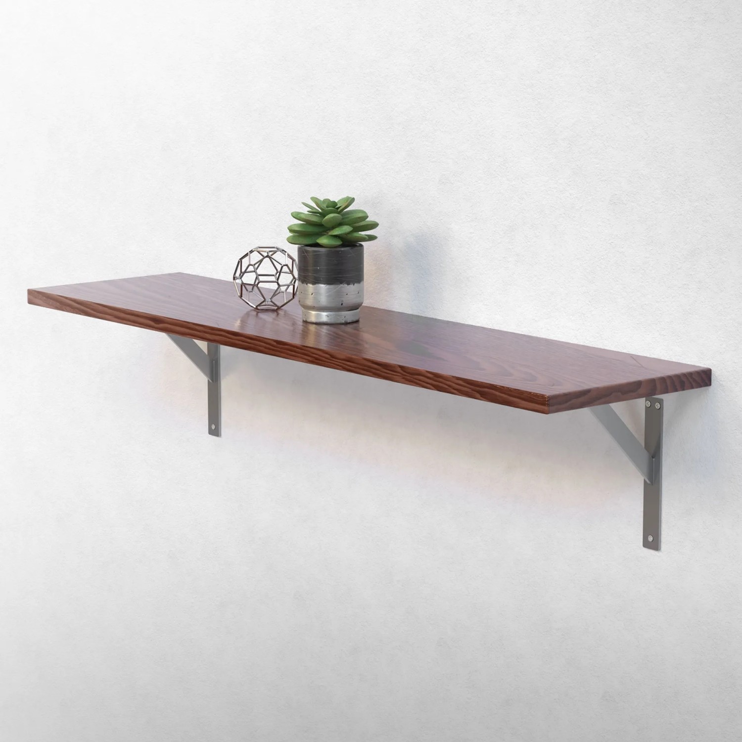 ML-Design Regalhalter 2er Set, 240x240 mm, Silber Aluminium, Regalwinkel für Wandregale.