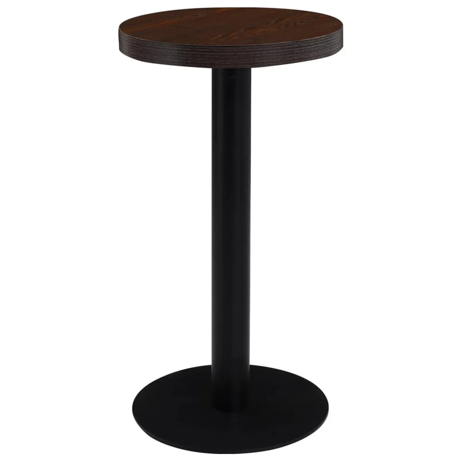 DELUKE Bistrotisch FLORI Rund Dunkelbraun/Schwarz 40cm MDF Esstisch Kleiner Tisch Cafe Gartentisch Balkontisch Outdoorti...