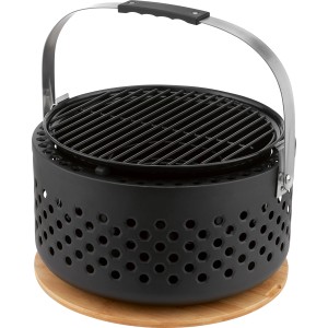 Raucharmer Holzkohlegrill Ø 37,3 x 37 cm inkl. Bambus-Schneidebrett