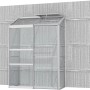 Vitavia Anlehn-Gewächshaus Ida 900 mit ESG Glas und Aluminiumrahmen an einer Wand.