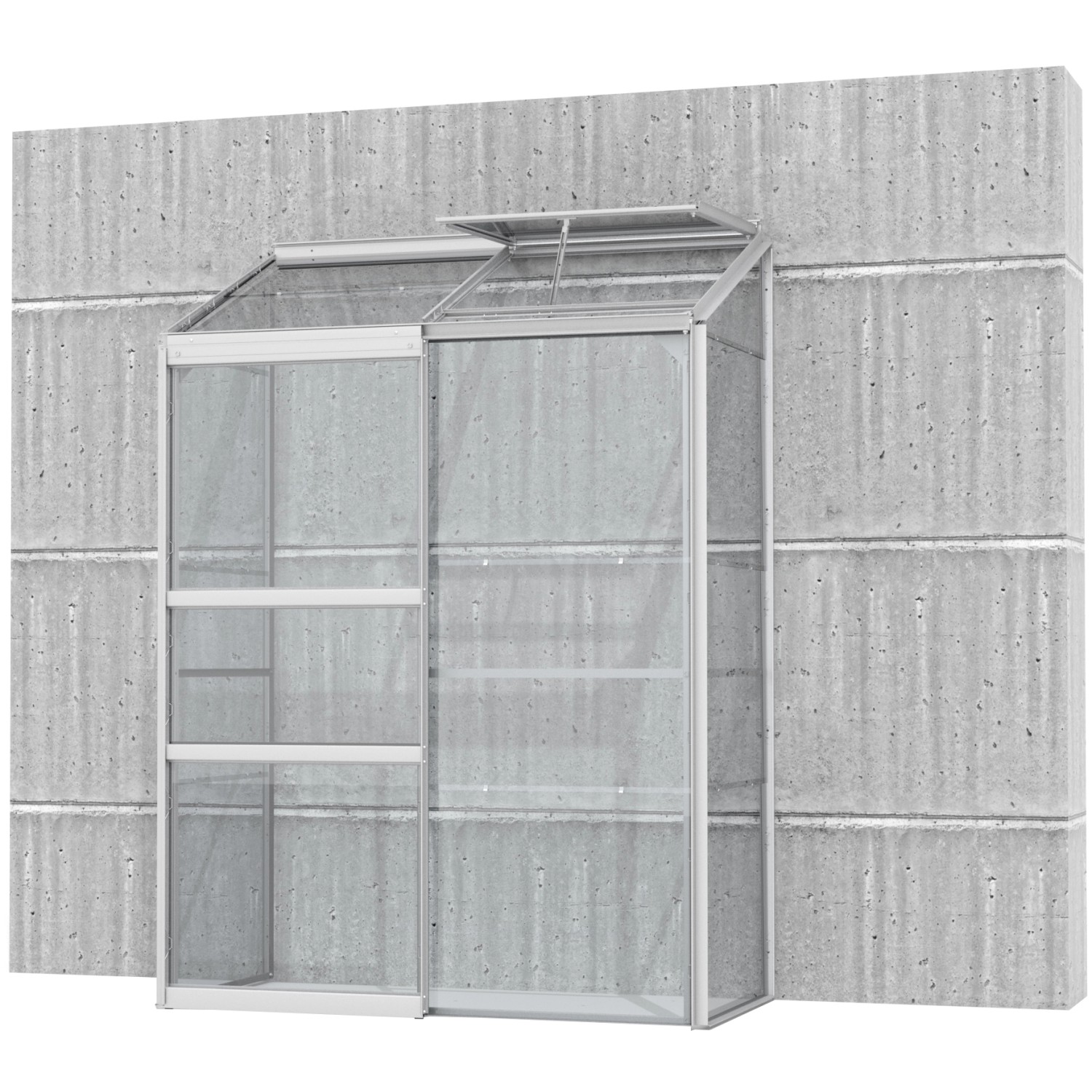 Vitavia Anlehn-Gewächshaus Ida 900 ESG 3 mm Aluminium 130,6 x 182,3 x 68,8 günstig online kaufen