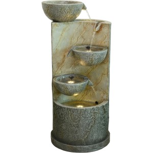 Silex Kunststeinbrunnen Minas mit LED, 80,5 cm hoch, für Garten und Terrasse.