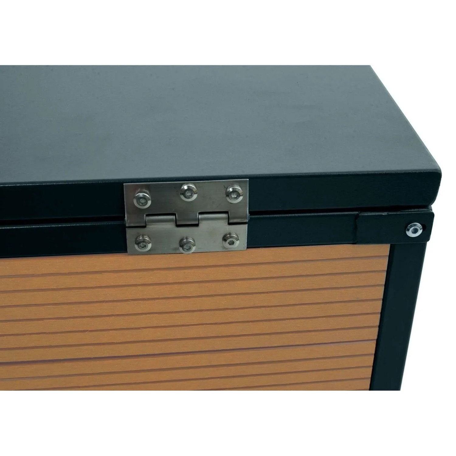 MCW XL Mähroboter-Garage mit Deckel L45 WPC Metall 43x70x90cm Eiche-Optik_6
